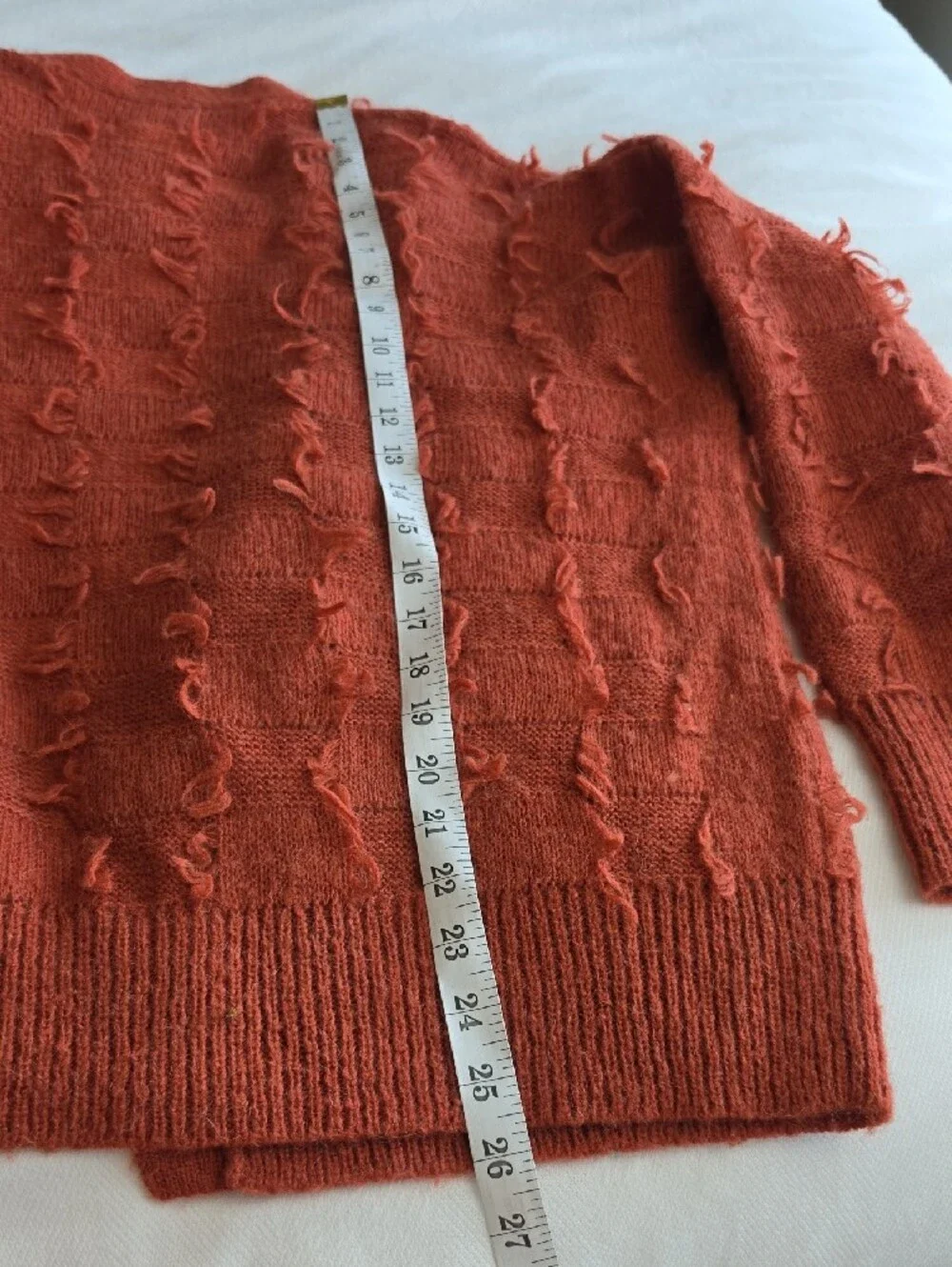 MAEVE ANTHROPOLOGIE | Fringe Open Front Wool Alpaca Blend Fuzzy Cardigan | XS S